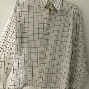 Neiman Marcus White and Blue Grid Shirt